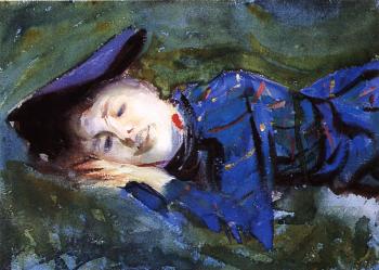 John Singer Sargent : Violet Resting on the Grass